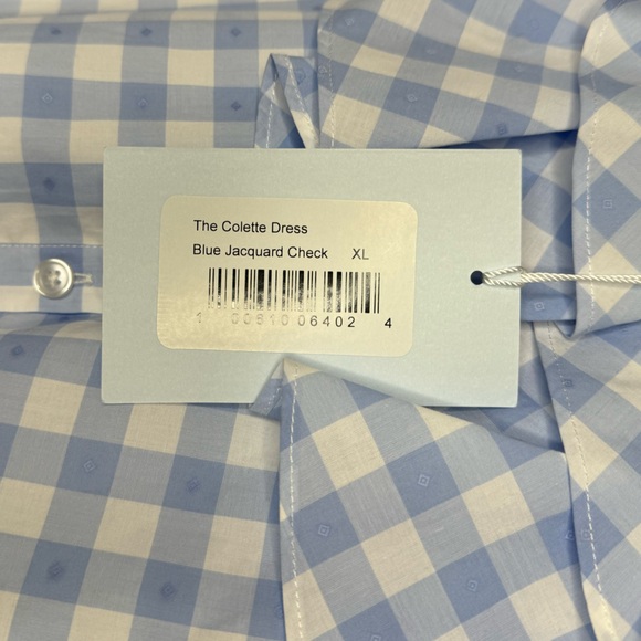 Hill House The Colette Dress In Blue Jacquard Check Size XL NWT - Picture 6 of 11